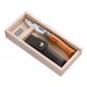 N°08 VRN pocket knife OPINEL Carbon with sheath in wooden cassette