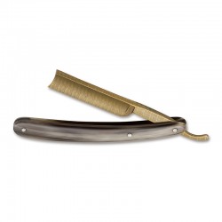 Straight razor Böker gold damascus with horn 140524DAM
